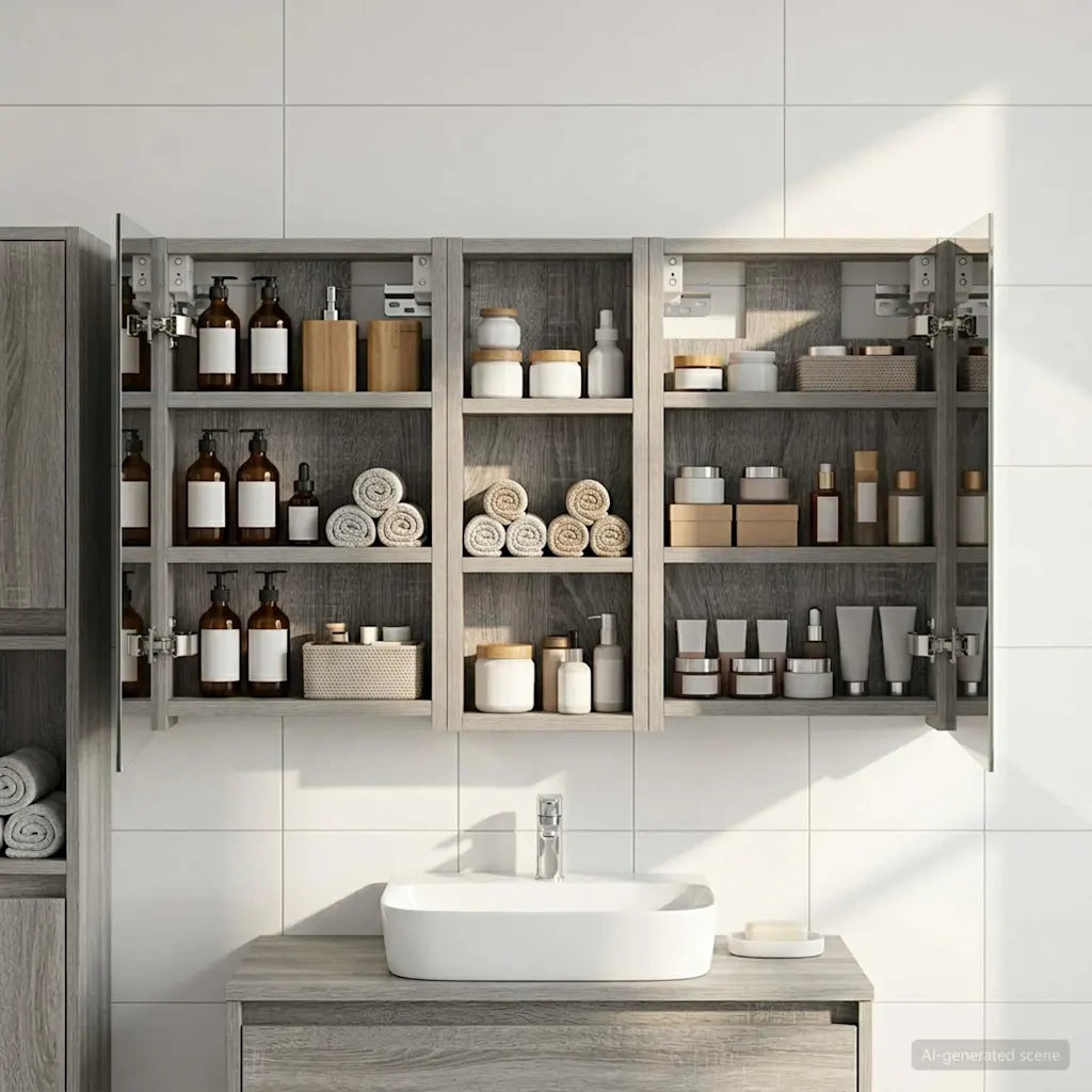 Set di Armadi da Bagno con lo scaffale 3 pcs 80 x 10,5 x 50 cm