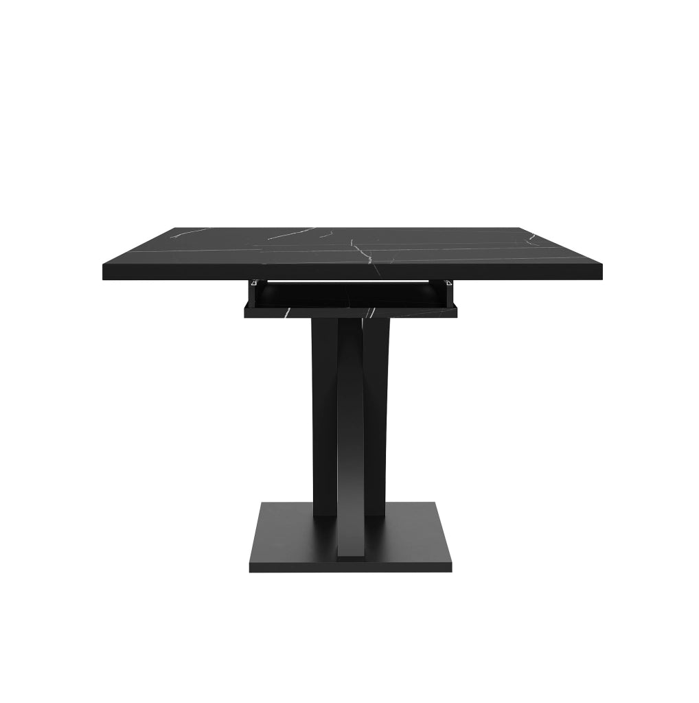 Tavolo da pranzo allungabile 120-160 x 80 cm in MDF e metallo nero
