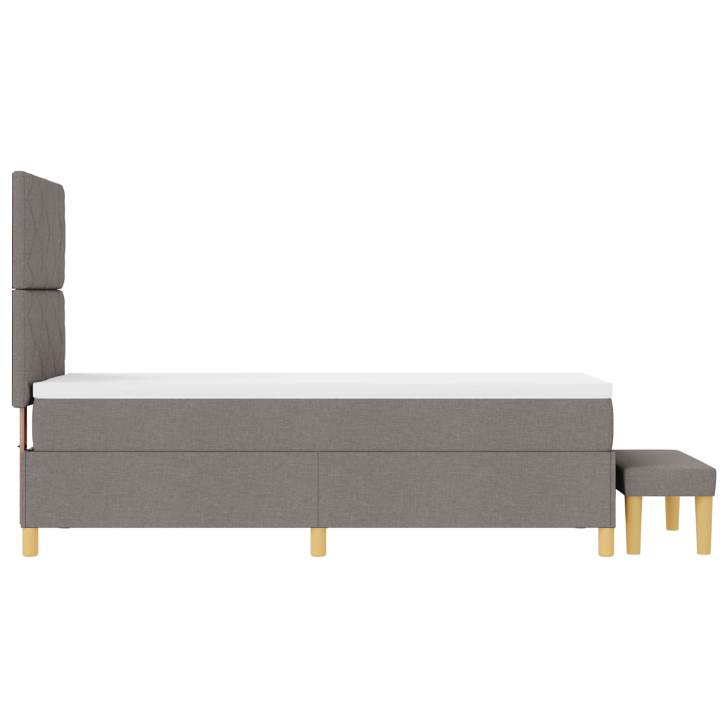 Letto a Molle con Materasso & Panchina Tortora 80x200 cm Tessuto