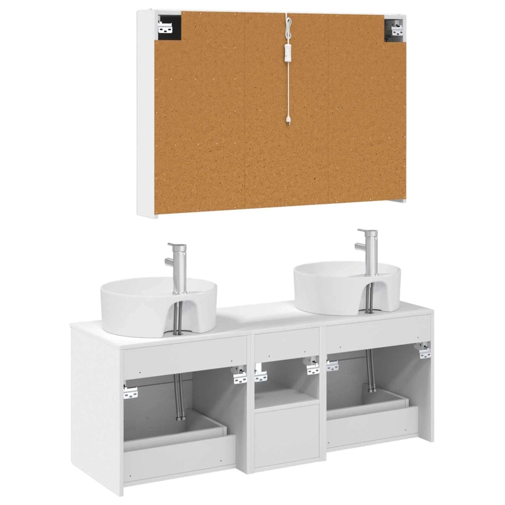 Set di mobili per il bagno 4 pcs Bianco 3406903