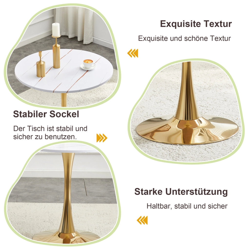 Tavolo rotondo bianco Ø 80 cm con base a tulipano