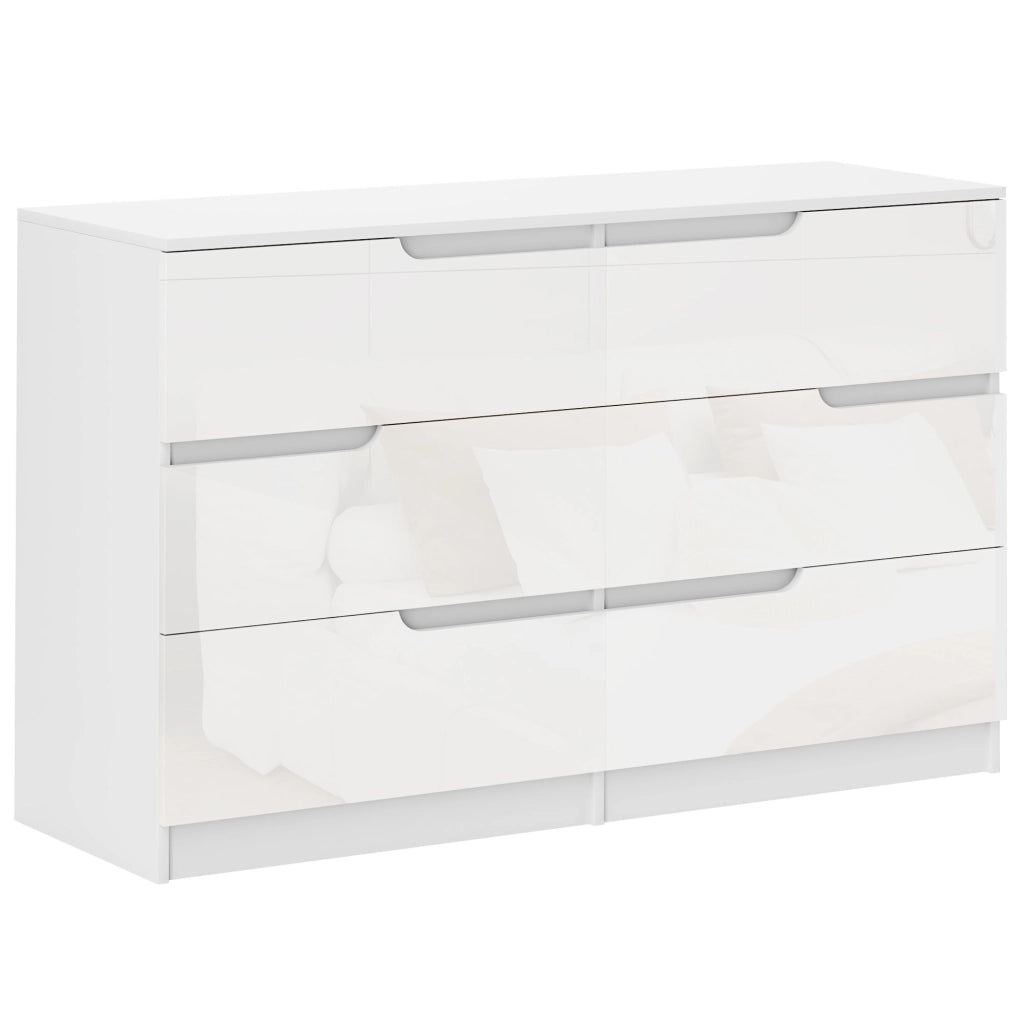 Cassettiera Moderna con 6 Cassetti per Camera Soggiorno ¨C Zephmum ¨C Bianco 120x40x75 cm