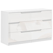 Cassettiera Moderna con 6 Cassetti per Camera Soggiorno ¨C Zephmum ¨C Bianco 120x40x75 cm