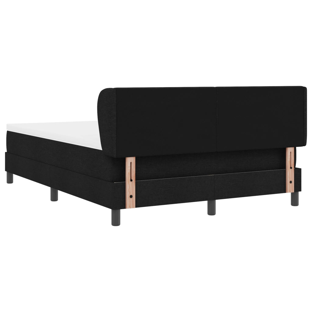 Letto Box Spring con Materasso Nero 140x190 cm Tessuto
