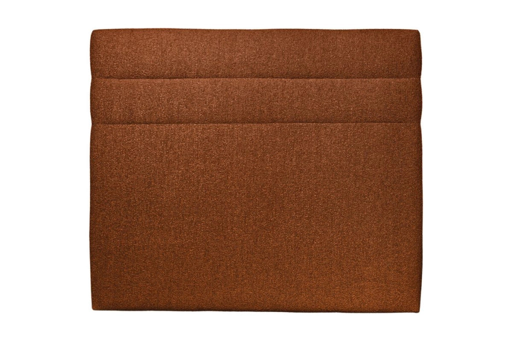 Testiera in tessuto bouclé terracotta con linee L180 cm