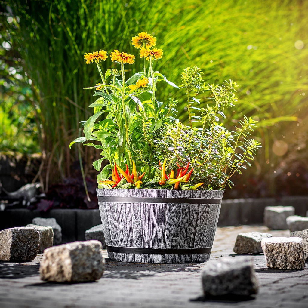Vaso da fiori KADAX, vaso per fiori, copertura da giardino, rotondo, supporto per fiori in plastica, 30 cm