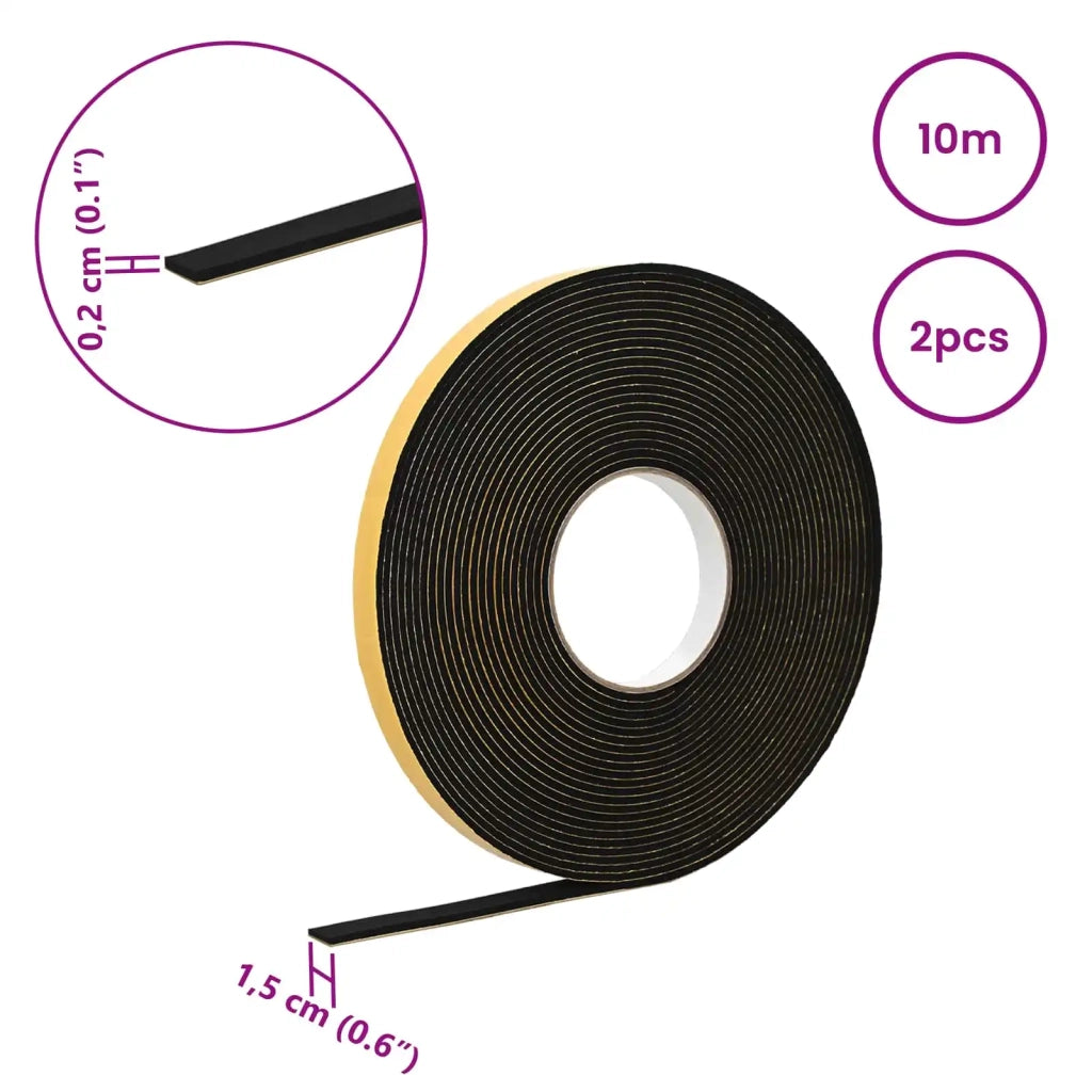 Nastro adesivo in schiuma 2 pcs Nero 15mm x 10m Schiuma CR 42024058