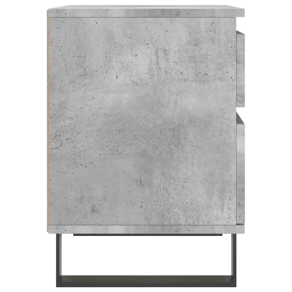 Comodino Grigio Cemento 40x35x50 cm in Legno Multistrato 830692