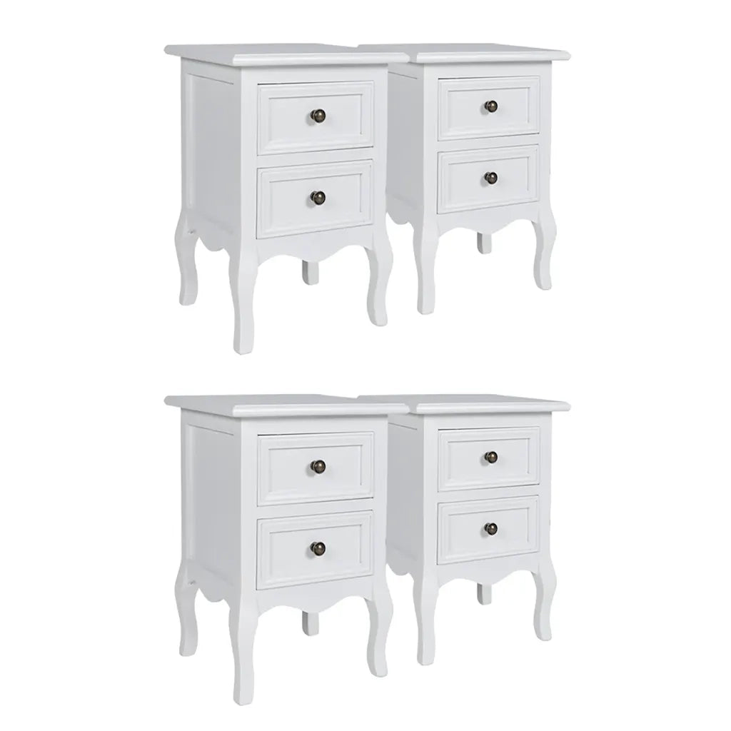 Set Comodini con 2 Cassetti 4 pz in MDF Bianchi  cod mxl 31209