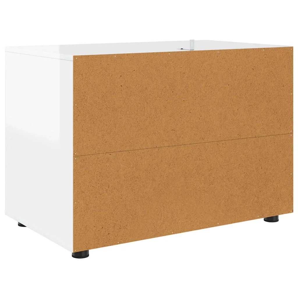 Armadio Bianco Lucido 80 x 48 x 57 cm Legno multistrato 888821