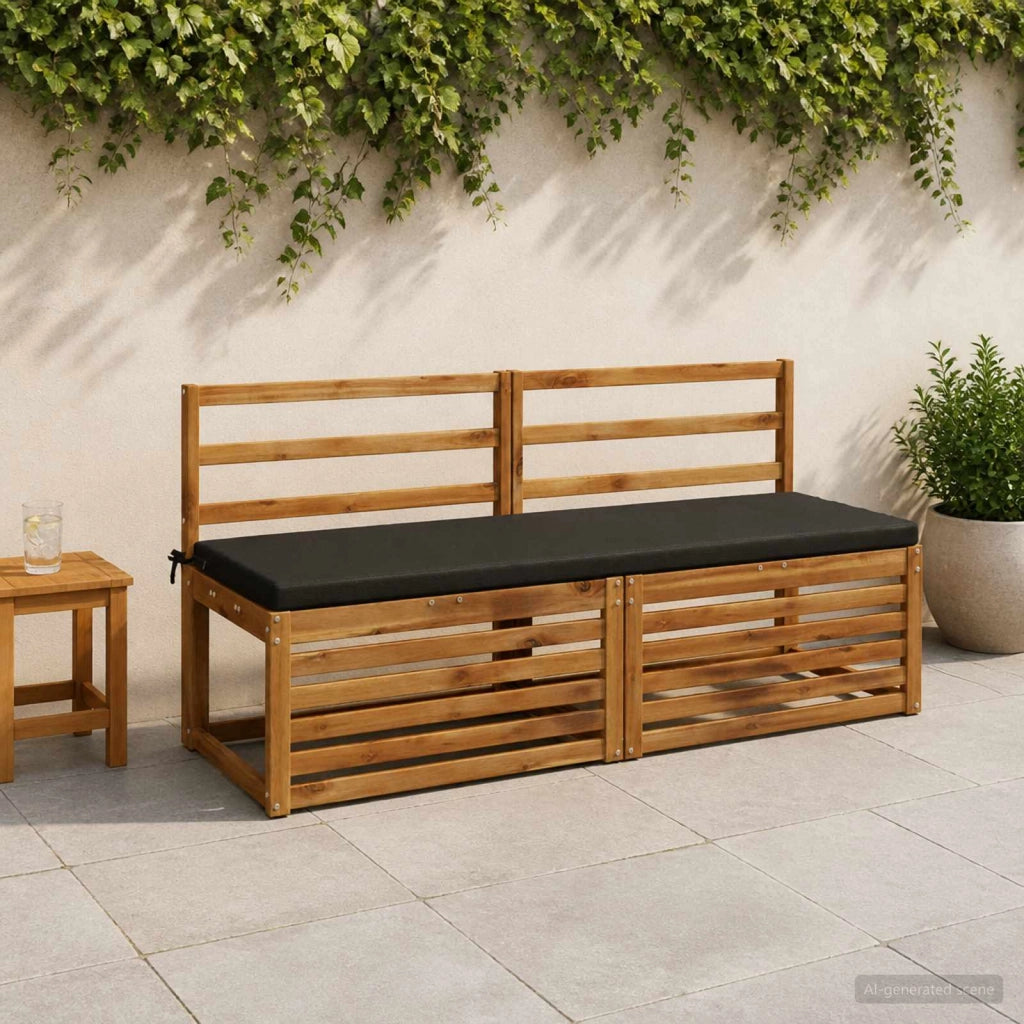 Cuscini per Panchina a 2 Pezzi SOEST 2 pz 100% Poliestere Nero 949443