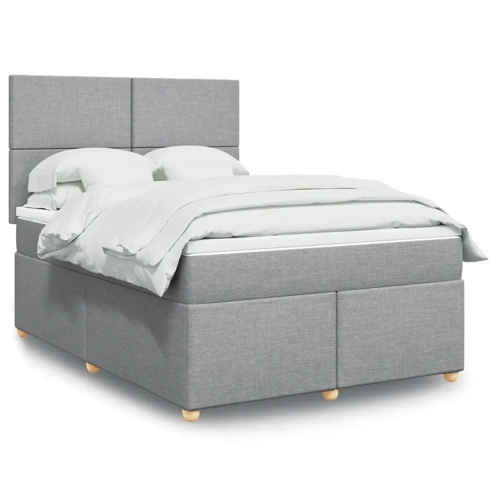 Giroletto a Molle con Materasso Grigio Chiaro 140x200cm Tessuto
