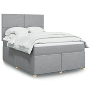 Giroletto a Molle con Materasso Grigio Chiaro 140x200cm Tessuto