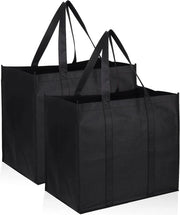 Borsa da Shopping Pieghevole con Maniglia da 2 pezzi Grande Dimensioni 41 x 33 x 26 cm per Viaggio Esterno Campeggio Nero
