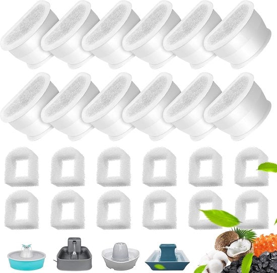 Filtro a carbone attivo 12 pezzi, sostituzione filtro a carbone per fontana per gatti Drinkwell filtro a carbone per fontana per gatti Drinkwell per fontane per gatti Avalon/Pagoda/2 Gallon/Sedona/Seascape