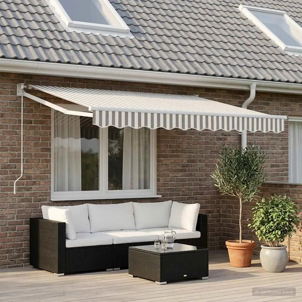 Telo di ricambio per tenda da sole Grigio chiaro e bianco 964643