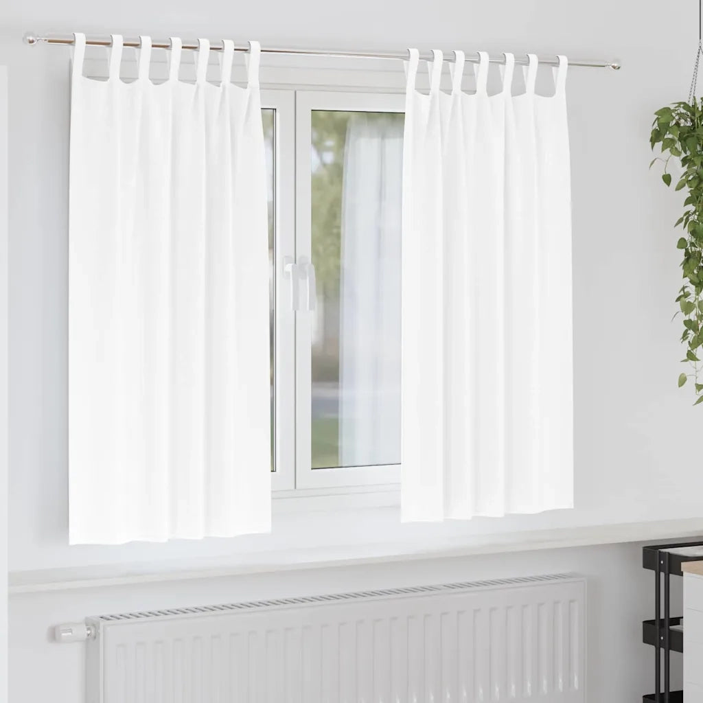 Tende Oscuranti | Tende Blackout con Anelli 2 pz Bianco Puro 175 x 140 cm