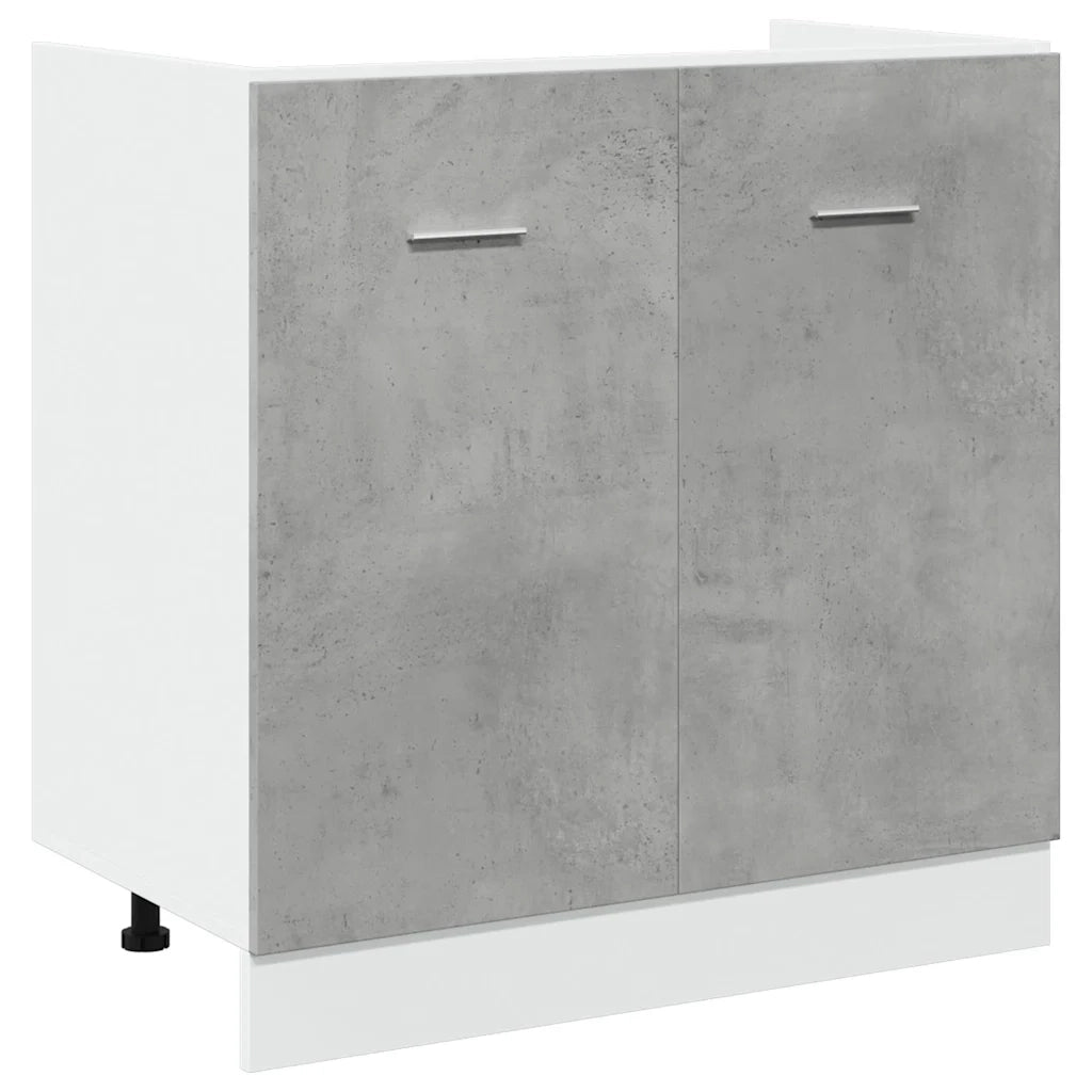 Mobile da Bagno | Armadio per Lavabo ¡°Lyon¡± Grigio Cemento 80x46x81,5 cm in