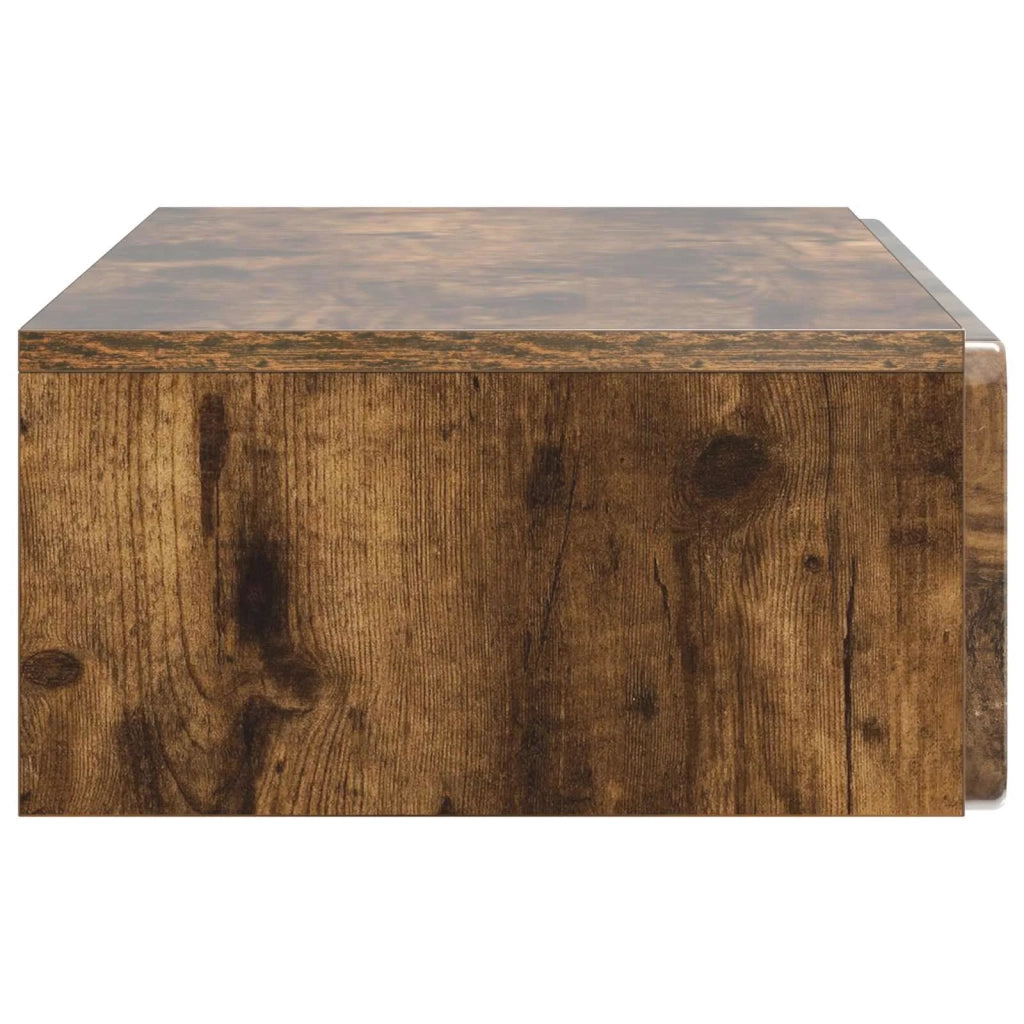 Tavolino da Parete Laterale Rovere Fumo 87,5 x 34,5 x 17 cm