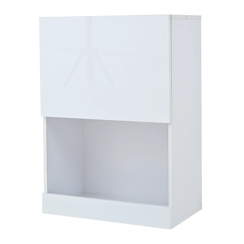 Mobile TV con LED Wohnwand ¨C MINIMAL ¨C Bianco Lucido, Set 3pz, 175x39x34
