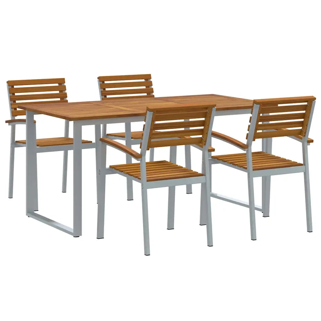 Set da Pranzo per Giardino 5 pcs Grigio 3284345