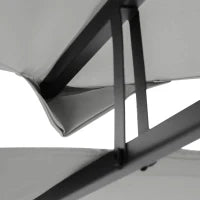 Copertura per Gazebo 4x3 m a 2 Livelli in Poliestere con Cinghie e 10 Fori di Drenaggio, Grigio