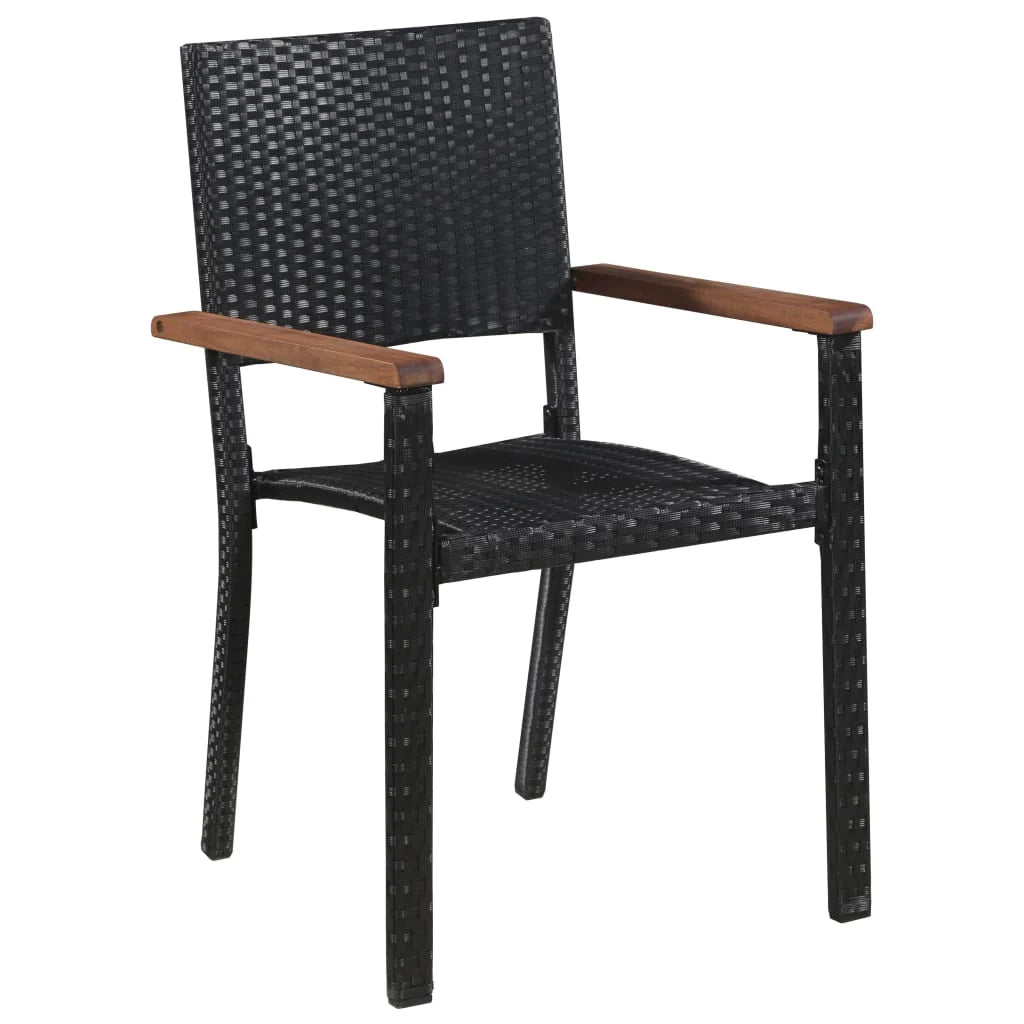 Set di mobili da esterno da 9 pezzi in resina intrecciata e legno di acacia nero 02_0014529