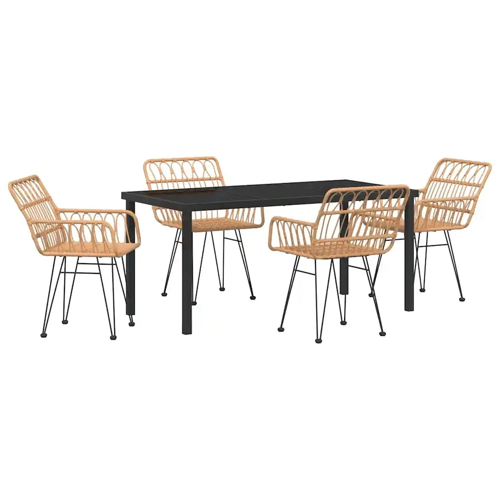 Set da Pranzo per Giardino 5 pcs Marrone 3379180