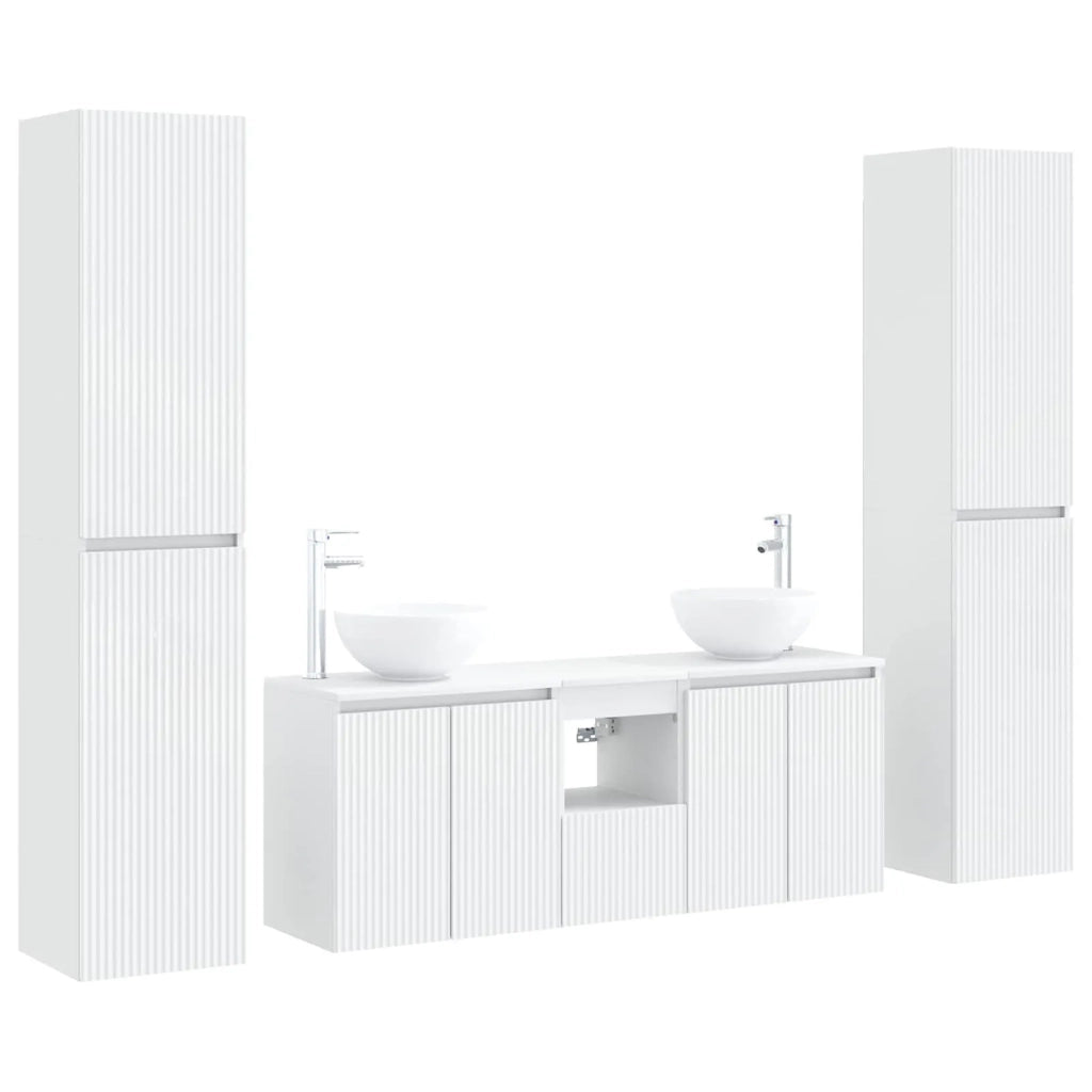 Set di mobili per il bagno 5 pz Bianco 33 x 34,5 x 160 cm 3406023