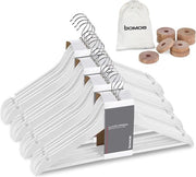 Set di appesi per abbigliamento in legno da 20 pezzi - 360° girevole con anti-slip e protezione contro le tarme