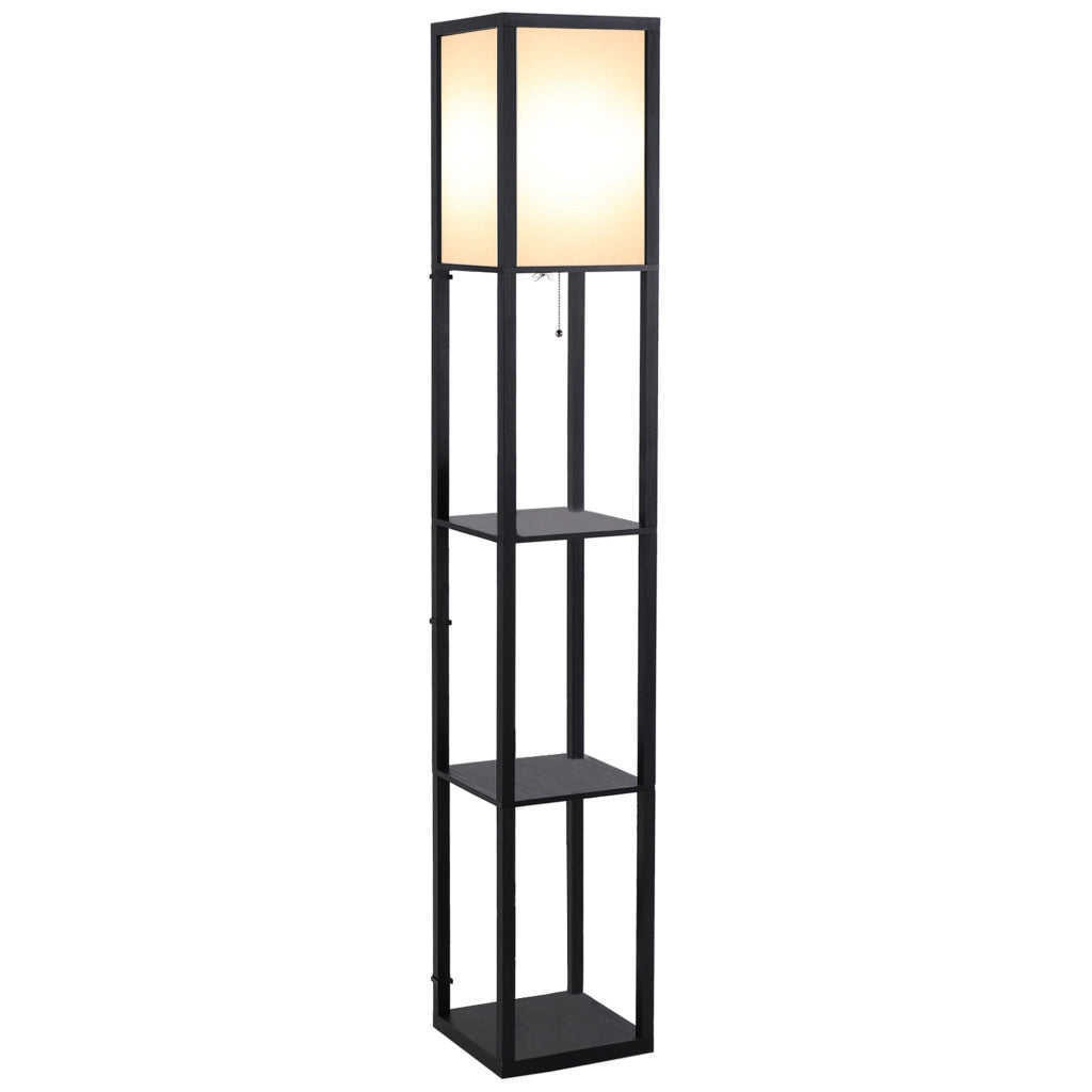 Lampadario Scaffale Libreria ¨C zephmum ¨C MDF Nero 26x26x160 cm