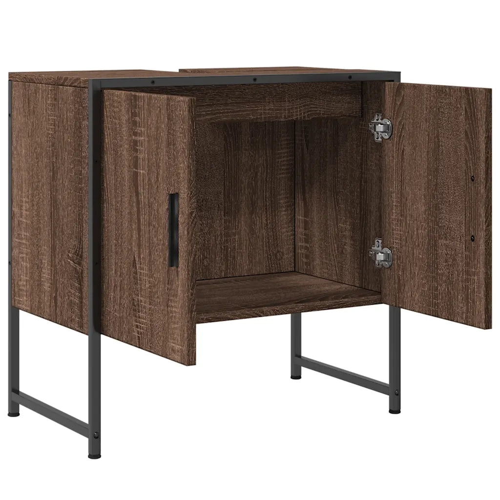 Mobile Lavabo Bagno-Armadietto da bagno Rovere Marrone 60x33x60cm Legno Multistrato