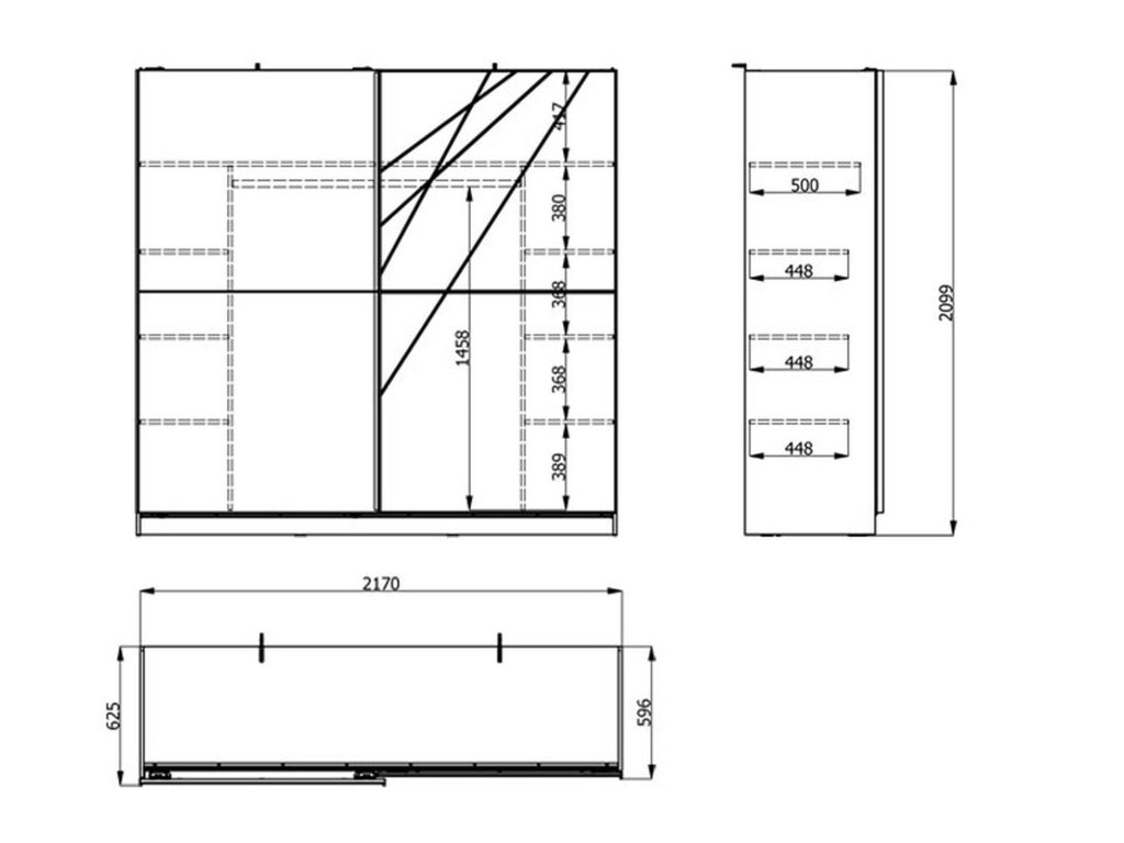 Armadio Camera da Letto Galtelli, Guardaroba Grande Appendiabiti, 217x210h cm Bianco Opaco