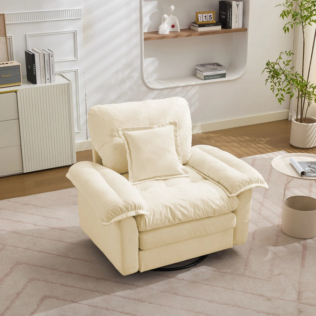 Set Divano 2 Pezzi in Chenille: Poltrona + Divano 2 Posti con Imbottitura a Doppio Strato e Cuscini Decorativi