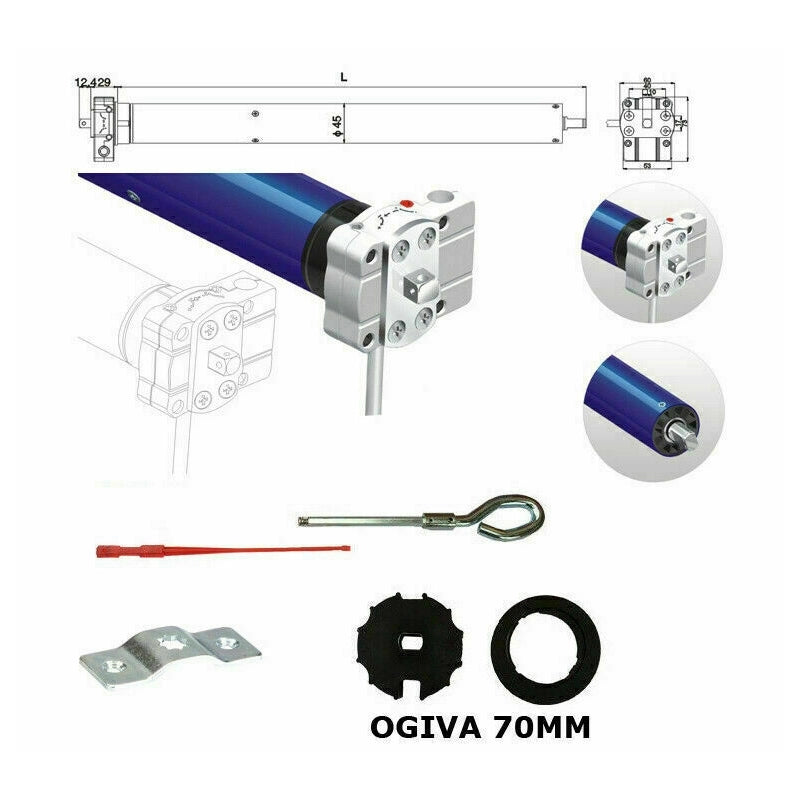 MOTORE PER TENDA DA SOLE 100KG 50NM MANOVRA COMPATIBILE CON GAVIOTA