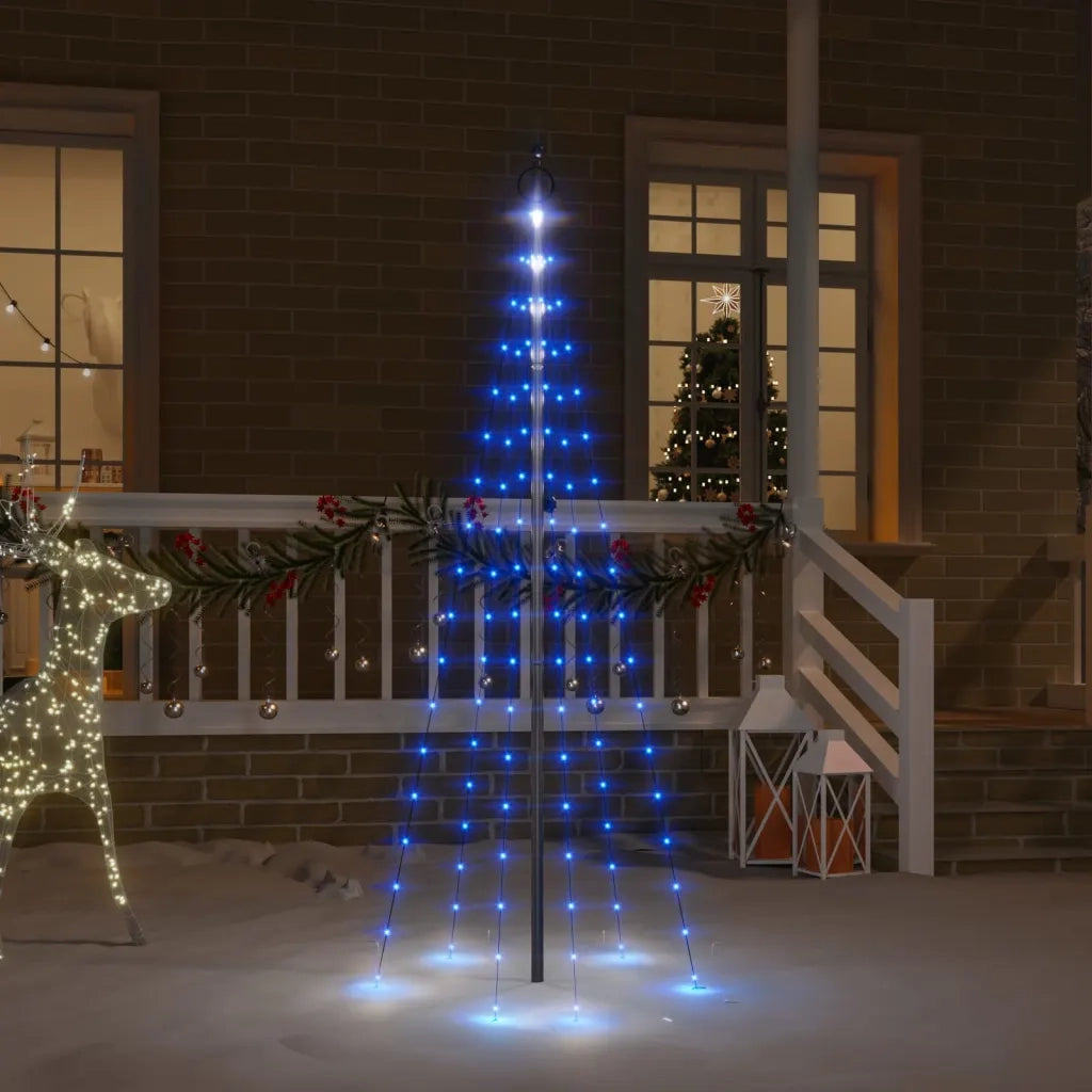 Albero di Natale Pennone Blu 108 LED 180 cm cod mxl 42879