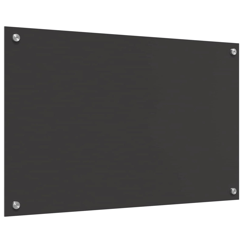 Paraschizzi moderno per cucina 80 x 50 cm resistente al calore design elegante in vetro temperato grigio scuro 02_0058451