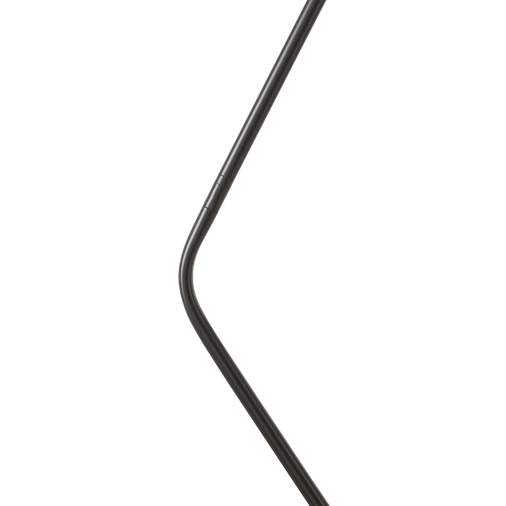 Lampada da Terra Vatka in Metallo Nero con Paralume Cilindrico e Base in Marmo Bianco lux.pro