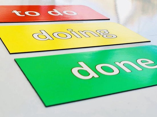 Tabella di Kanban - 3 carte magnetiche - 13,5 cm x 6 cm