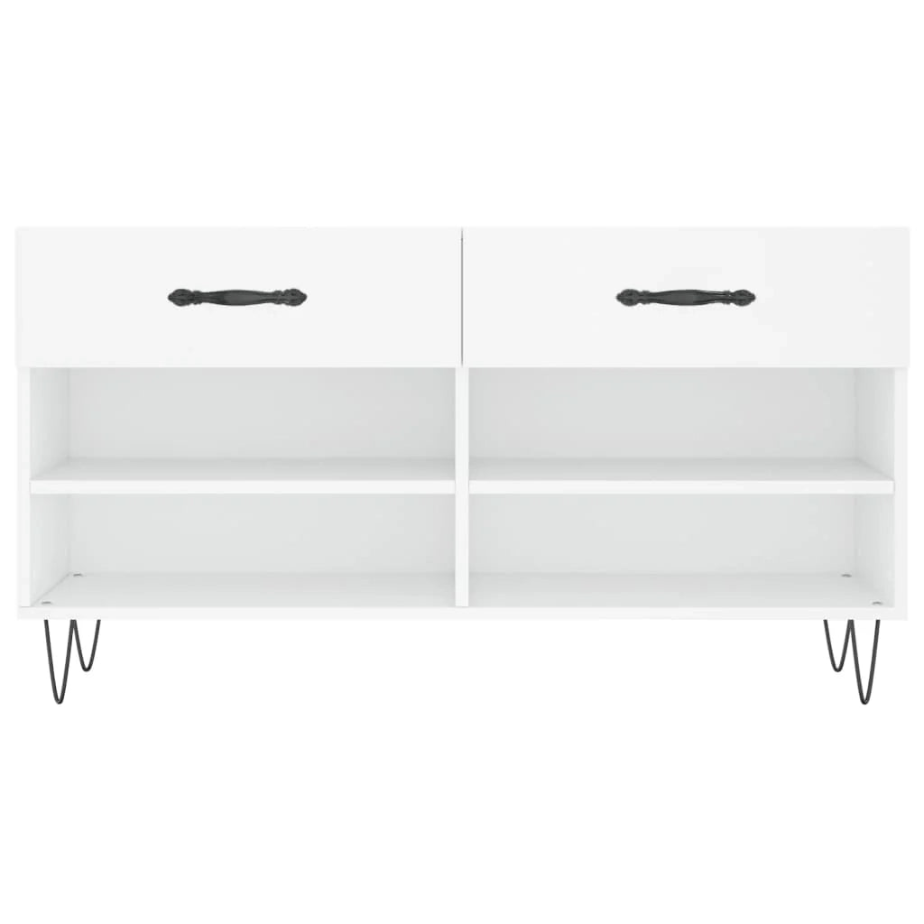 Panca portascarpe/stivali cassettiera scaffale mobiletto portaoggetti per ingresso 102 x 35 x 55 cm legno ingegnerizzato bianco 02_0022877