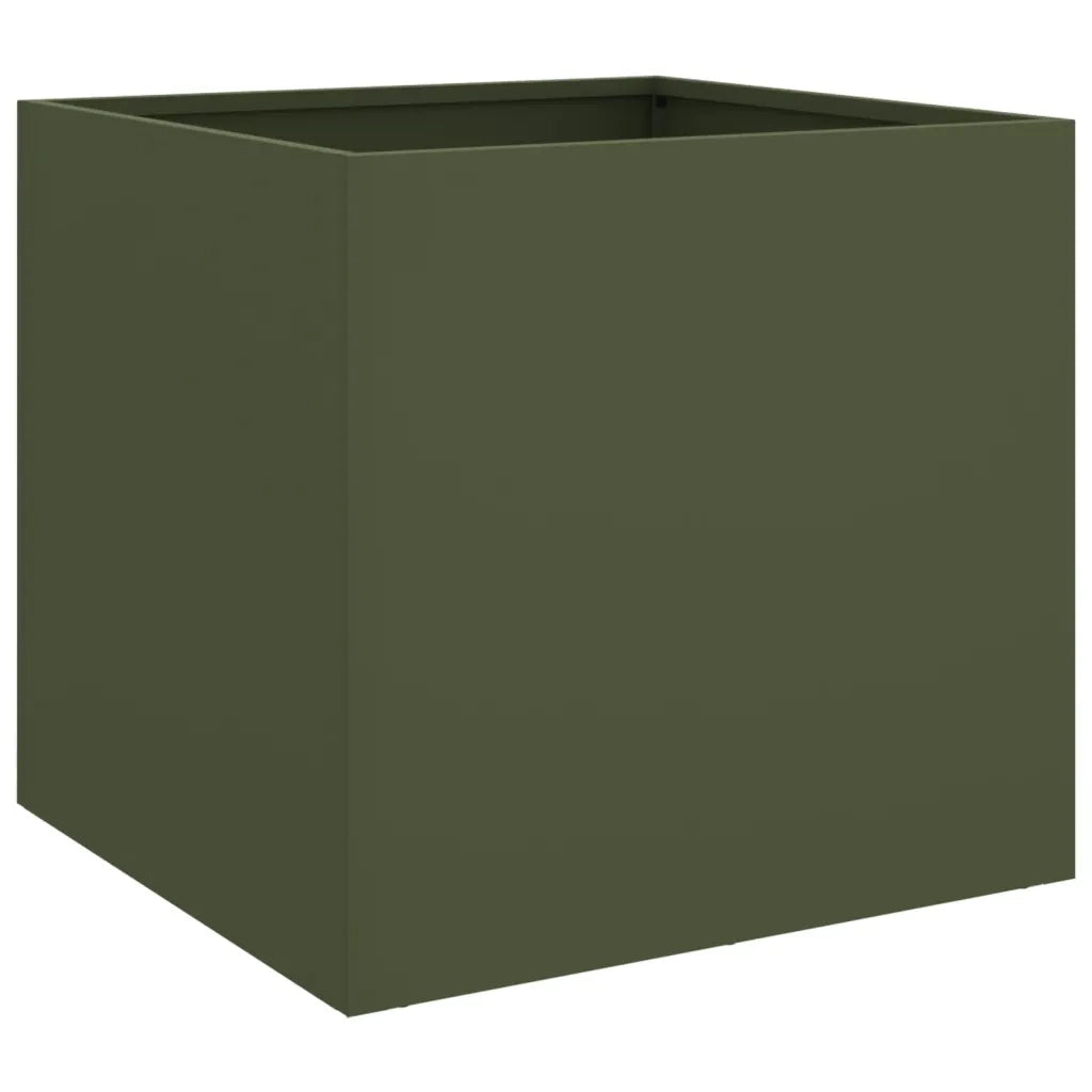 Fioriere 2 pz Verde Oliva 42x40x39 cm in Acciaio