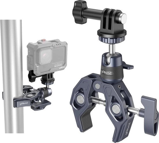 Adattatore di Montaggio Rapido per Montanti con Testa Balza per Montaggio Camere Go-Pro con Luce LED - Alta Capacità di Carico - 77 lb (35 kg)