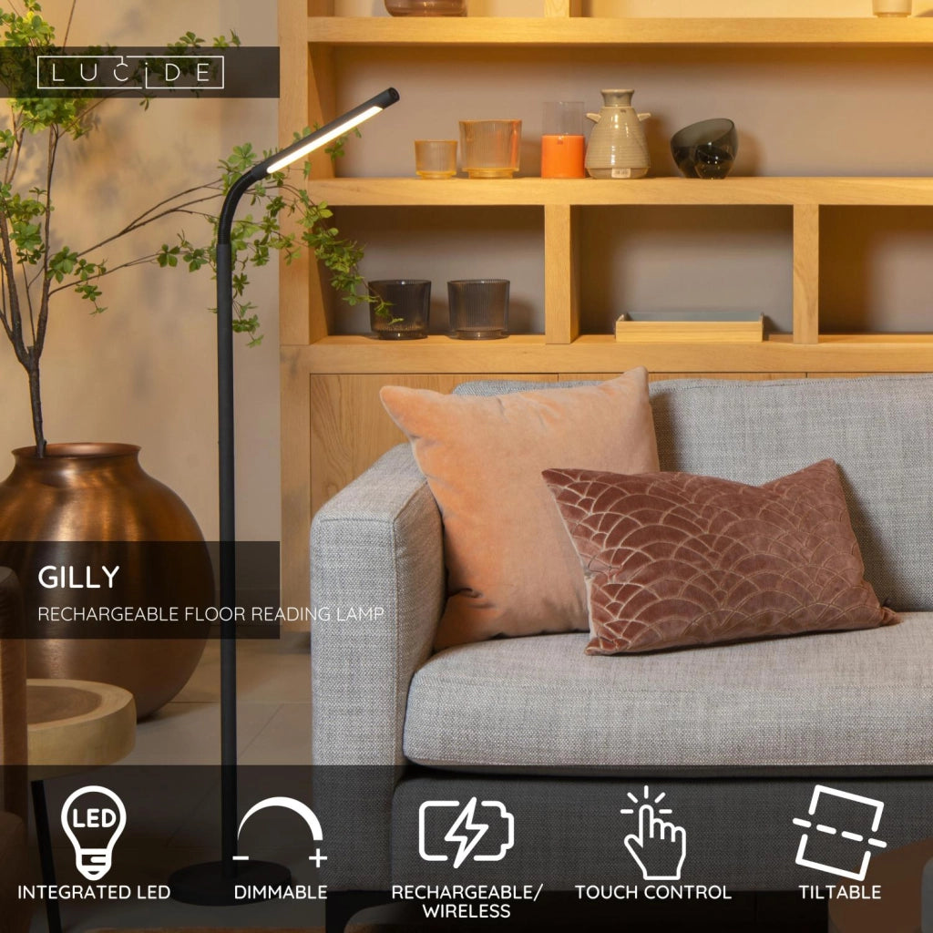 Lampada da terra LED 3W nera GILLY Lucide