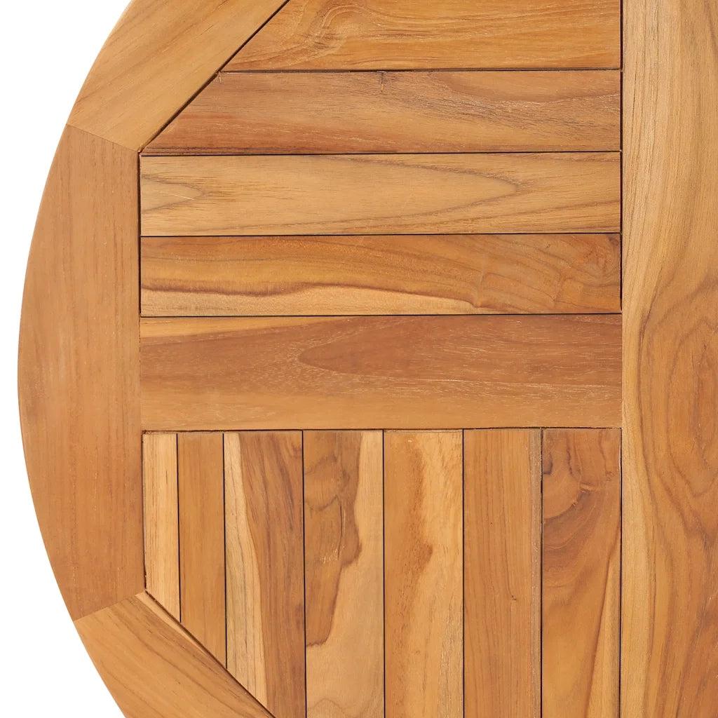 Piano Tavolo | Superficie Tavolo | Piano Scrivania in Legno Massello di Teak Rotondo 2,5 cm 80 cm