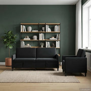 Set di Divani con Storage 2 pz Nero Poliestere 3429252