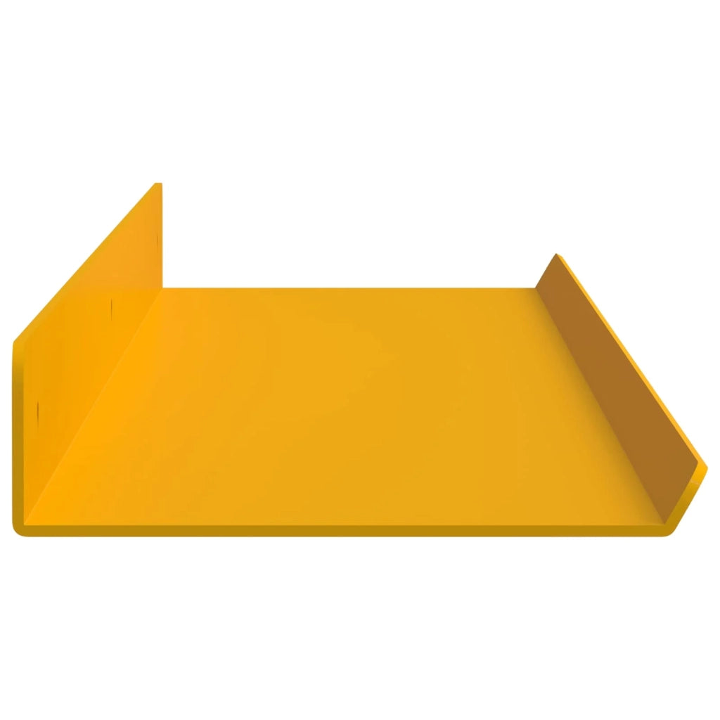 Mensola sospesa 2 pcs Giallo senape 80 x 9 x 2,5 cm Acciaio 8003978