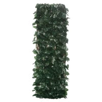 Siepe Artificiale a 2 Sezioni da 356 Foglie di Edera, in Poliestere e Rattan, 200x100 cm, Verde e Marrone