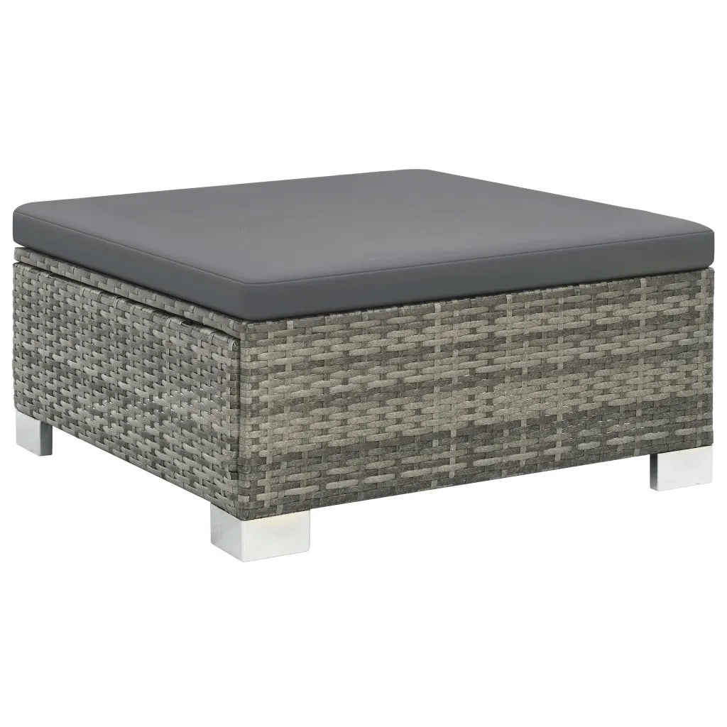 Set Divani da Giardino 10 pz con Cuscini in Polyrattan Grigio cod mxl 34664