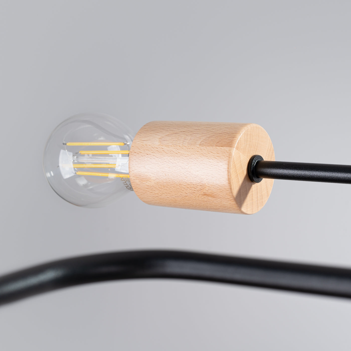 Lampadario da parete in legno nero a 8 luci TIMBO Peach Puff LED E27