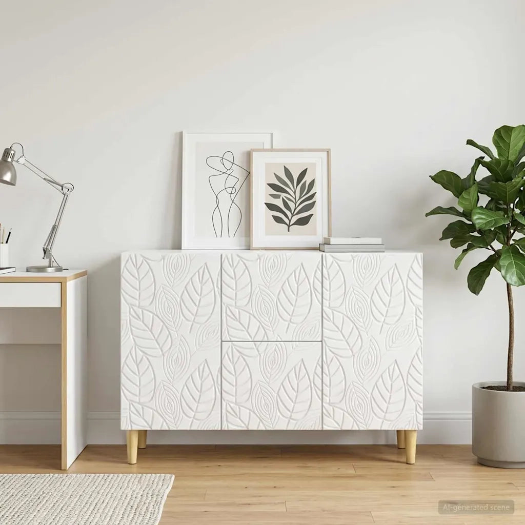 Credenza Bianco Lucido 89 x 34,5 x 60 cm Legno ingegnerizzato 895119